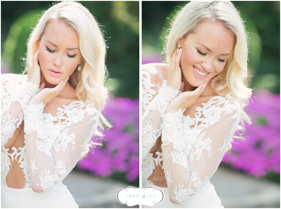 Rory in her full coverage lace wedding gown, photo by Dallas Wedding Photographer Eden Grey Photography