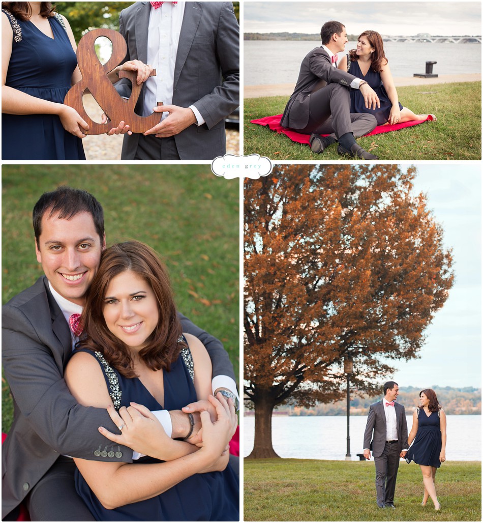 Engagement pictures taken on the Potomac Wedding Photographer