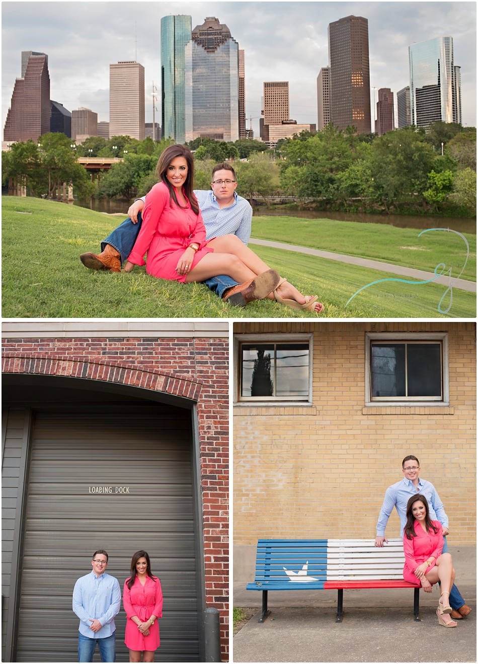 Houston skyline and Houston couples