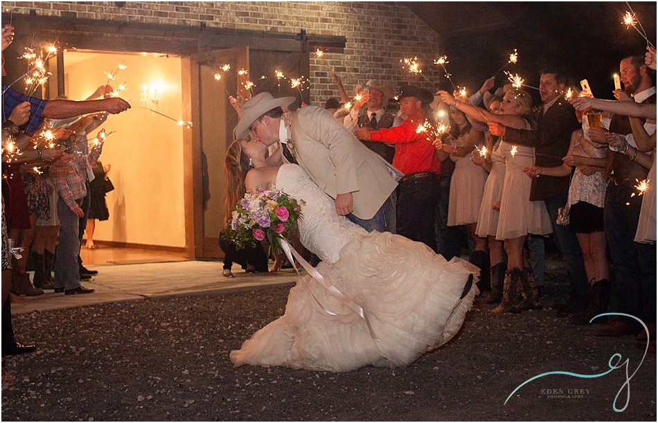 Wedding sparkler exit in Houston