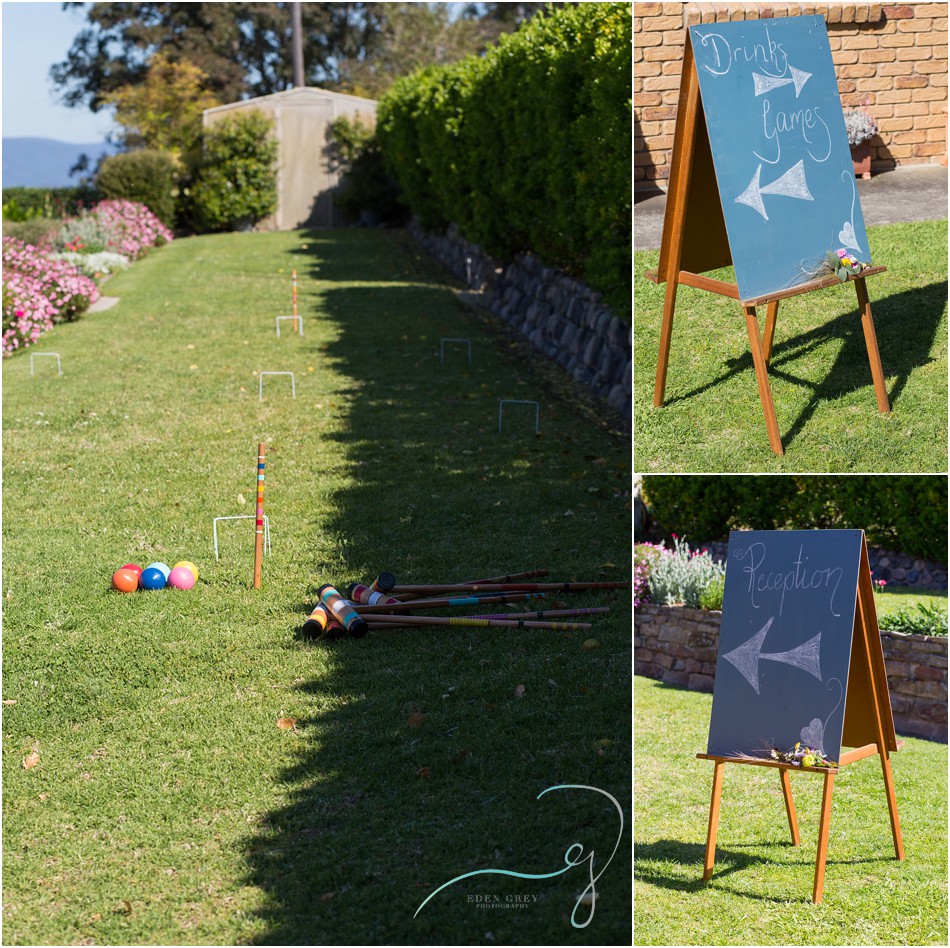 Cricket and games for a backyard wedding