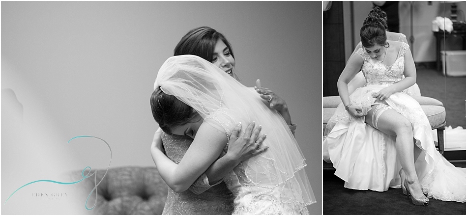 Pictures of the bride getting ready and emotional