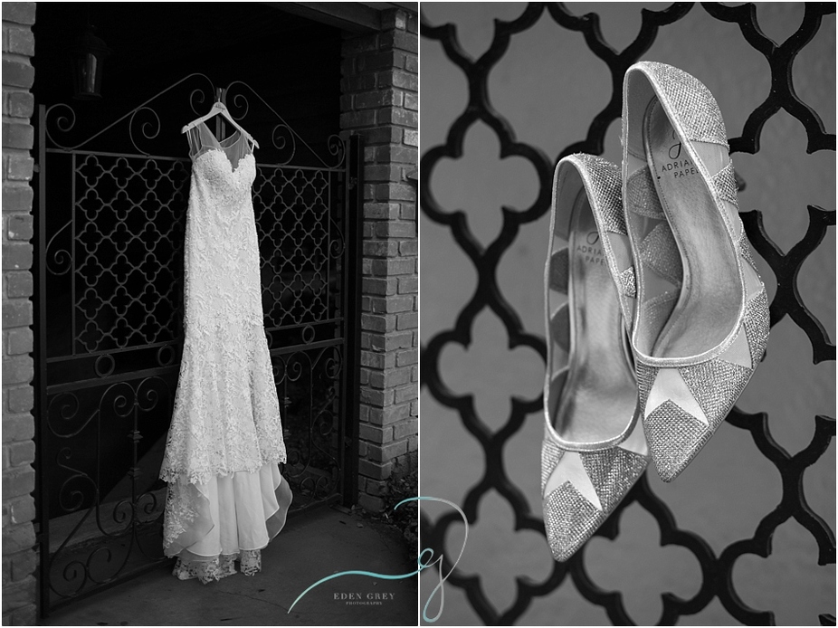 Lace Wedding Dress and Shoes