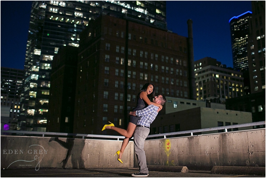 Rooftop Engagement Session, Downtown Engagement Pictures, City Weddings and Engagement Photos