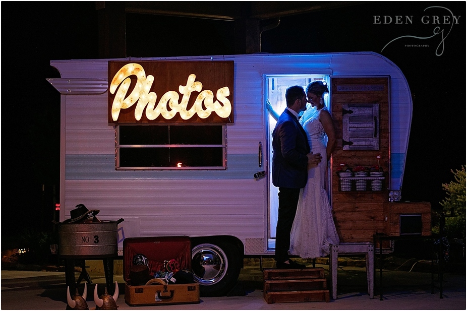 Photo booth inside a camper is such a cute idea