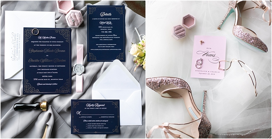 Betsey Johnson wedding shoes, pink wedding shoes, sparkle heels, something blue, cat print invitations