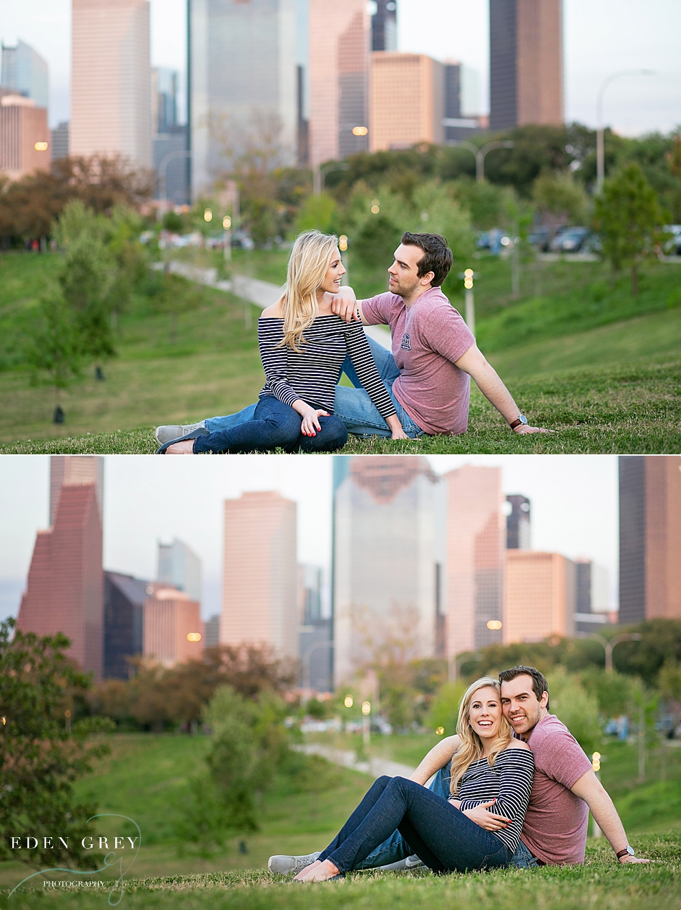 Houston Skyline Engagement Photos
