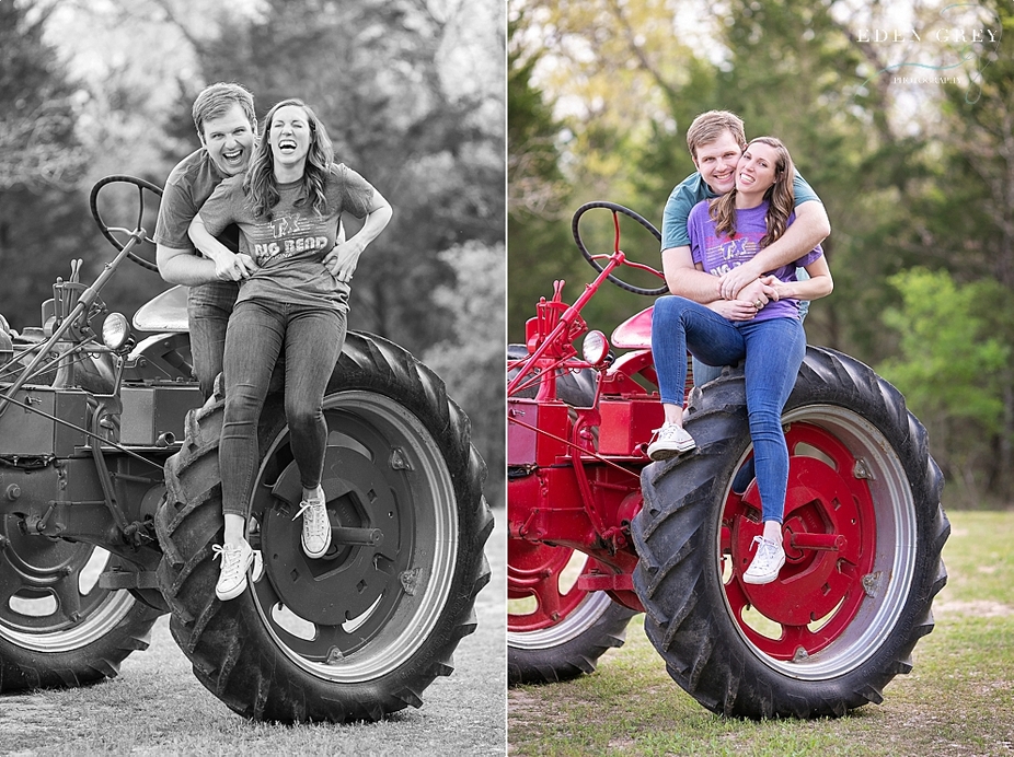 McCormick Farmall Tractor Engagement Session, Antique Tractor Session