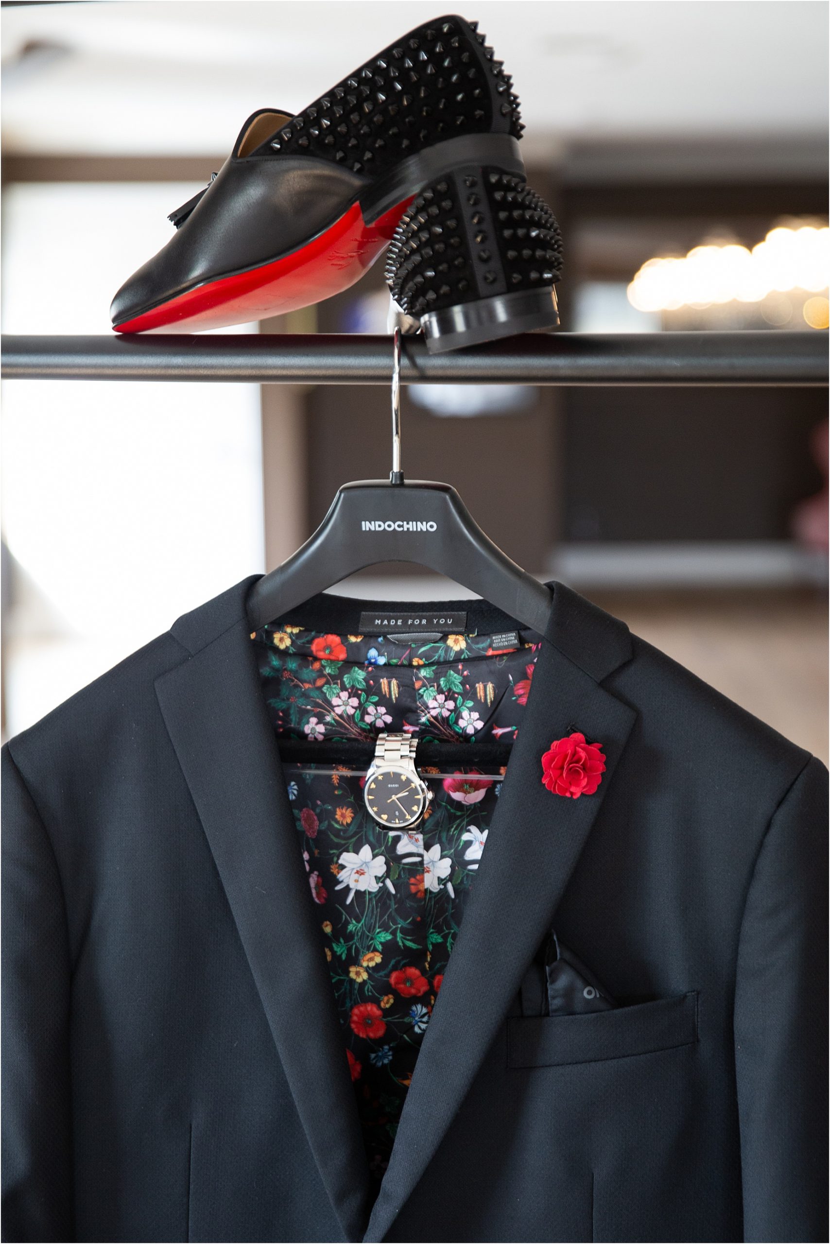 Indochino Wedding Suit for the Groom and Louboutin Mens Shoes